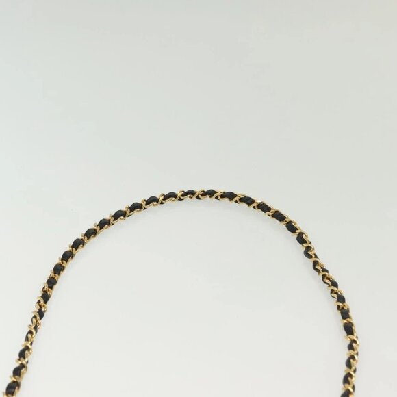 CHANEL Matelasse Chain Shoulder Bag Lamb Skin Black Gold CC Auth fm4823 - Picture 9 of 16